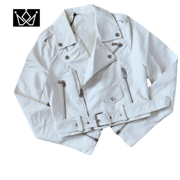 Chaqueta Biker Blanca de Mujer – Edición Limitada