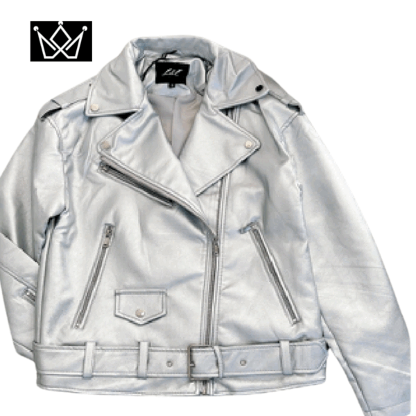 "biker" o "perfecto", con un acabado metálico. 