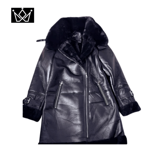 Abrigo de Piel Sintética Negro - Edición Premium