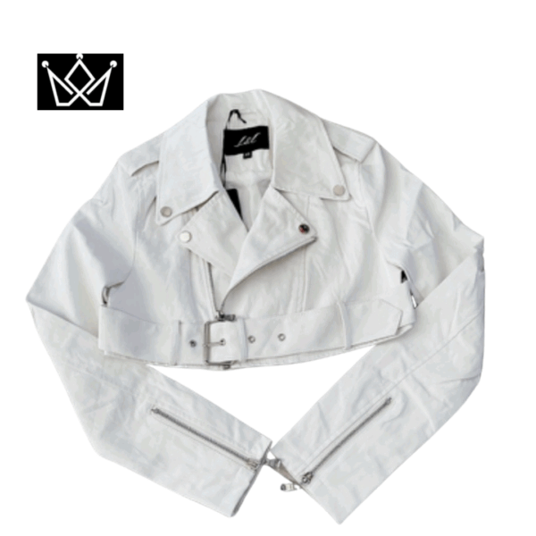 Chaqueta Biker Crop Blanca)